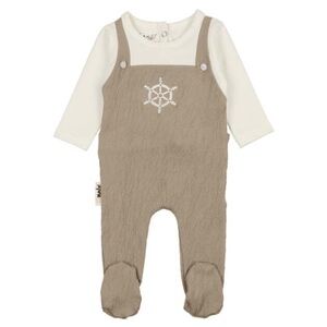 Maniere Sailor Overall Footie in Sand
